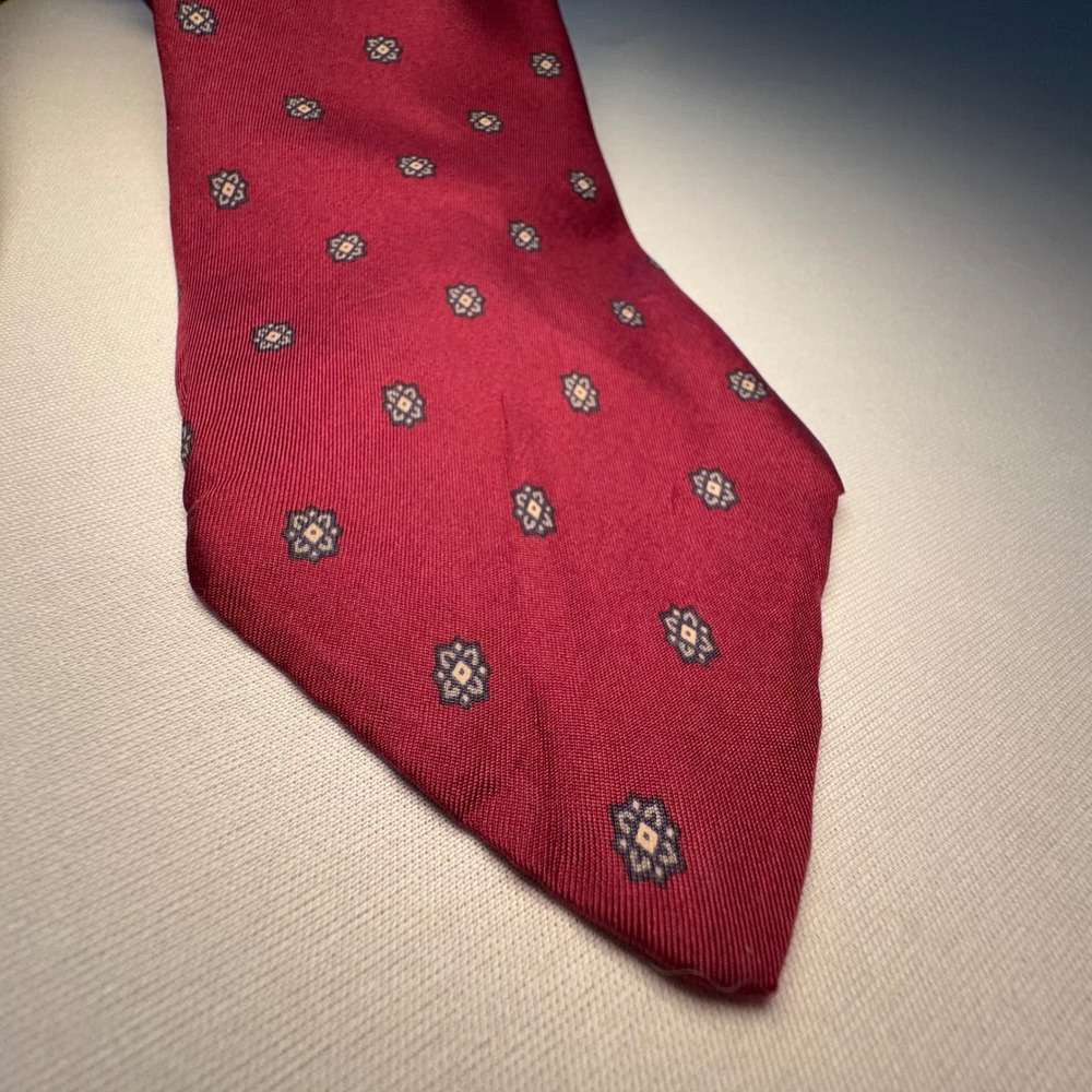 Vintage Christian Dior Cravates Necktie Lot Men OS Red Blue Silk Repair Project - Picture 4 of 10